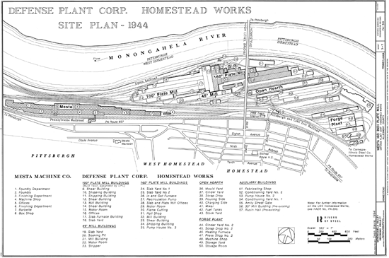 1944 Homestead Steel Works Map